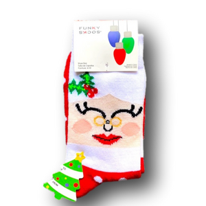 3/$15 Mrs. Claus Christmas Holiday Funny Socks - Brand New
